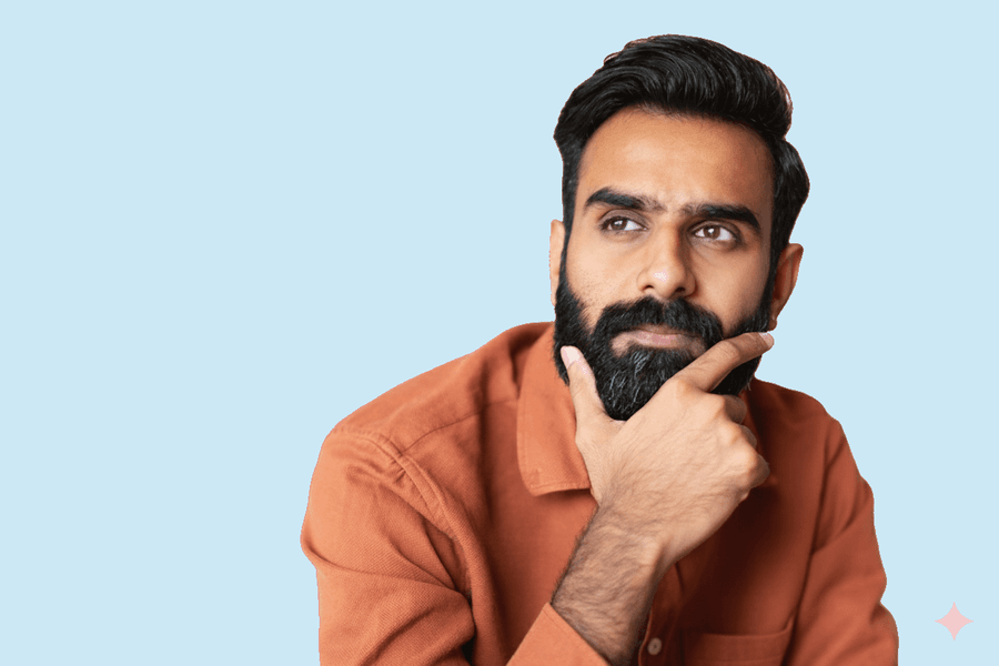 Mann denkt nach – Passt der Glückskurs zu mir?